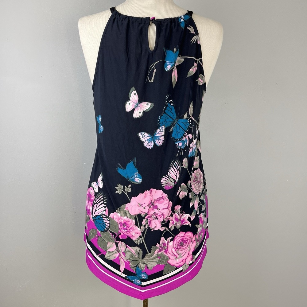 INC International Concepts Sleeveless Top Womens M Butterfly Rose VTG‎ Y2K NWT - Picture 5 of 7